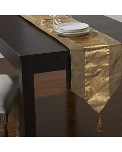 Chemin de table de style européen avec gland en polyester doré