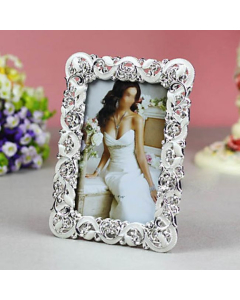 Cadre photo de style classique pour mariage en métal orné de cristal