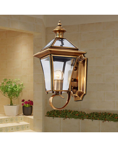 Lampe de mur pour éclairage extérieur de style moderne en laiton antique