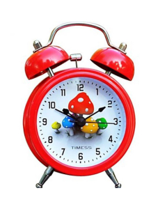 Horloge réveil en plastique avec motif en champignons