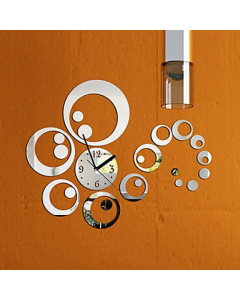 Horloge murale de style contemporain effet miroir à motif géométrique en acrylique