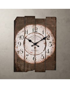 Horloge murale de style rustique en bois