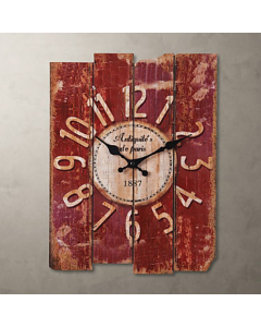 Horloge murale de style antique en bois rouge