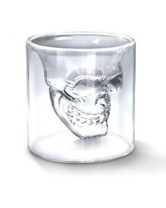 Tasse en verre transparent 75 ml,  très originale avec tête de crâne effrayant