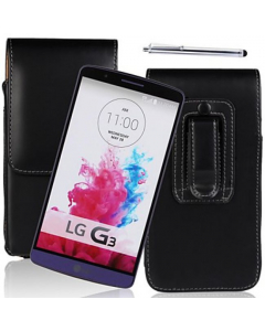 Pochettes de protection en cuir noir pour LG G3