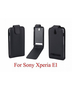 Etui Flip en Cuir PU Noir pour Sony Xperia E1