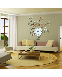 Horloge murale à design floral en fer forgé