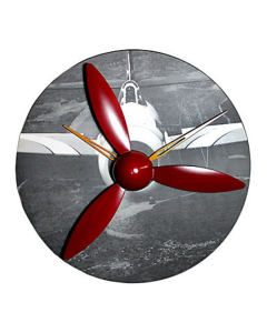 Horloge murale en forme d'hélice d'avion de chasse