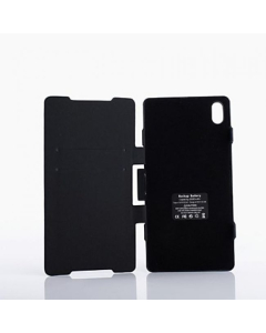 Etui noir à double fente avec Coque chargeur de batterie 3500 mAh à support pour Sony Xperia Z2