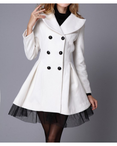 Manteau classique double boutonnage en 4 couleurs et 4 tailles