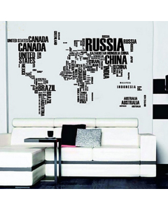 Affiche murale Carte du monde en lettre