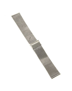 Bracelet de montre argenté à mailles en acier inoxydable 22mm 