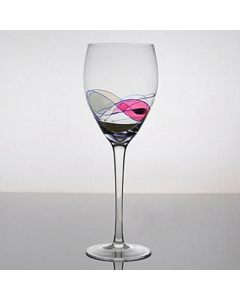 Verre à vin à motif géométrique multicolore en verre 