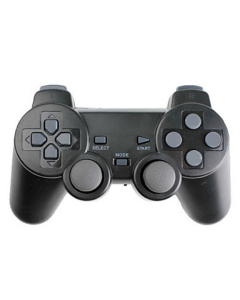 Manette Noire Sans Fil pour Console PS2, PS3 et PC