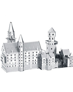 Puzzle en trois dimensions en métal argenté, chateau Neuschwanstein