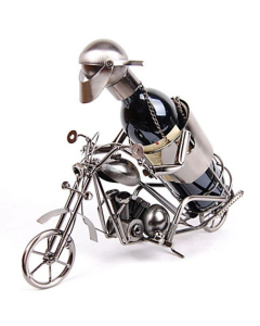 Porte-bouteille de style européen sous forme de moto en acier inoxydable