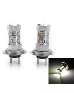 Deux Lampes LED H1 H3 H4 H7 H11 pour voiture, Couleur de lumière Blanc-Froid, Puissance 50W, 10 Led, Lumens 2000-3000, Tension DC 12 V / DC 24 V