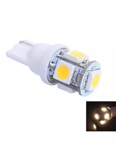 Lampe à Led à Support T10, Couleur lumière Blanc chaud, Puissance 1W, 5 LED SMD 5050, Lumes 100lm