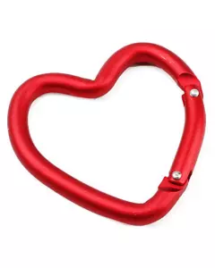 Mousqueton en forme de coeur (rouge)