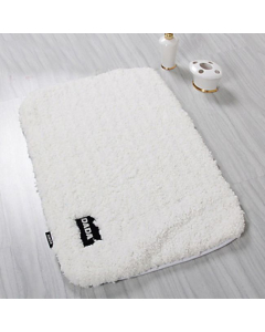 Tapis de bain classique en coton blanc ( 50 x 80 cm )