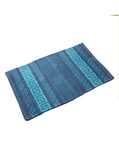 Tapis de bain bleu oriental en coton ( 60 x 90 cm )