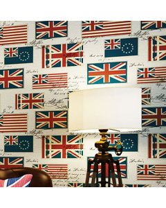 Papier peint de style contemporain avec motif en drapeaux britanniques