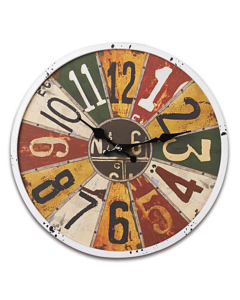 Horloge murale de style rétro en métal multicolores 61 x 53.3 x 6.3 cm