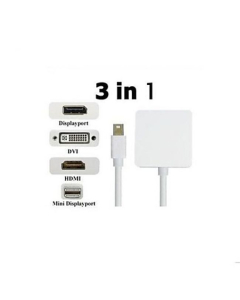 Adaptateur 3 en 1 de Mini DisplayPort mâle vers port HDMI femelle et vers port DVI pour macbook pro rétine