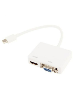 Adaptateur port Mini-Display mâle vers HDMI / VGA femelles pour MacBook
