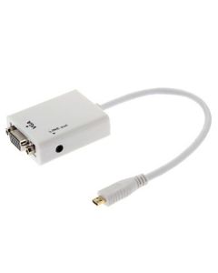 Adaptateur Plug and Play Micro HDMI mâle vers VGA femelle avec sortie Audio pour MacBook