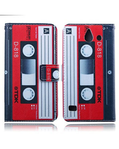 Etui portefeuille en Cuir PU à double fente avec motif Cassette pour Huawei Y550