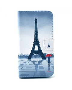 Etui portefeuille en Cuir PU à double fente aven motif Tour Eiffel pour Huawei G620S