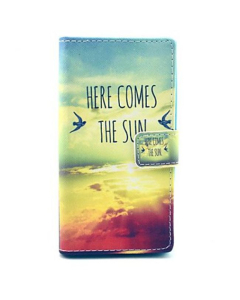 Etui portefeuille en Cuir PU à double fente avec motif de soleil pour Nokia Lumia 730/735