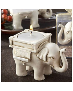 Bougeoir Candélabre Blanc sous forme d'éléphant pour Décor d'intérieur