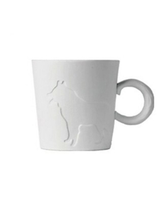 Mug à motif loup avec anse de queue en céramique