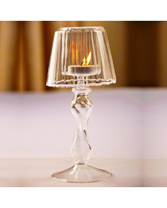 Bougeoir Chandelier en Verre Cristal, Forme gobelet pour décoration romantique de table