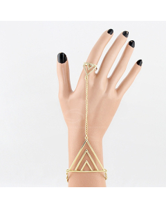 Bracelet bague doré en forme de triangle