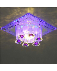 Lustre carré style Tiffany à LED