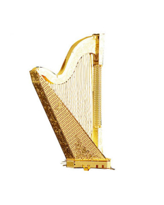 Puzzle en trois dimensions en métal doré, Harpe