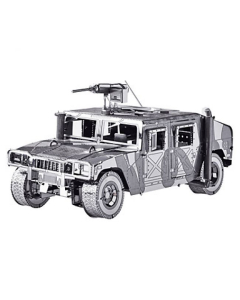Puzzle en trois dimensions, Voiture Hummer militaire en métal Argenté